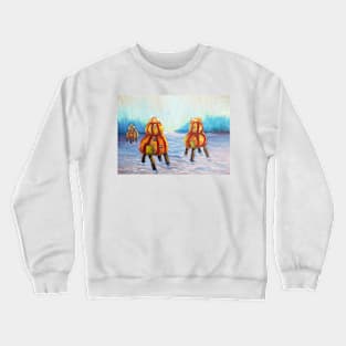 Oil Painting,  Water Village,  Original Version, 1991 Crewneck Sweatshirt